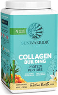 Sunwarrior Collagen Peptides Building Powder | Vegan Collagen for Women Plant-Based Protein Powder | Hyaluronic Acid Biotin Silica Vitamin C for Hair Skin &amp Nails | 40 Servings Vanilla Flavore