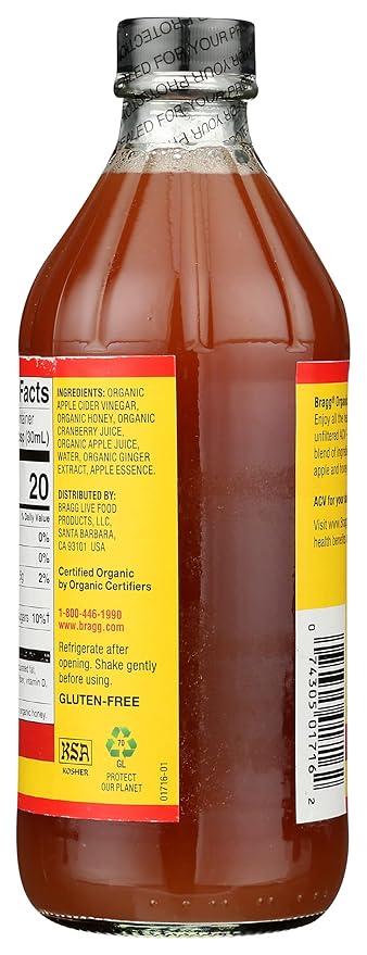 Organic Apple Cider Vinegar Cranberry Apple 16 Fluid Ounce (Pack of 12)