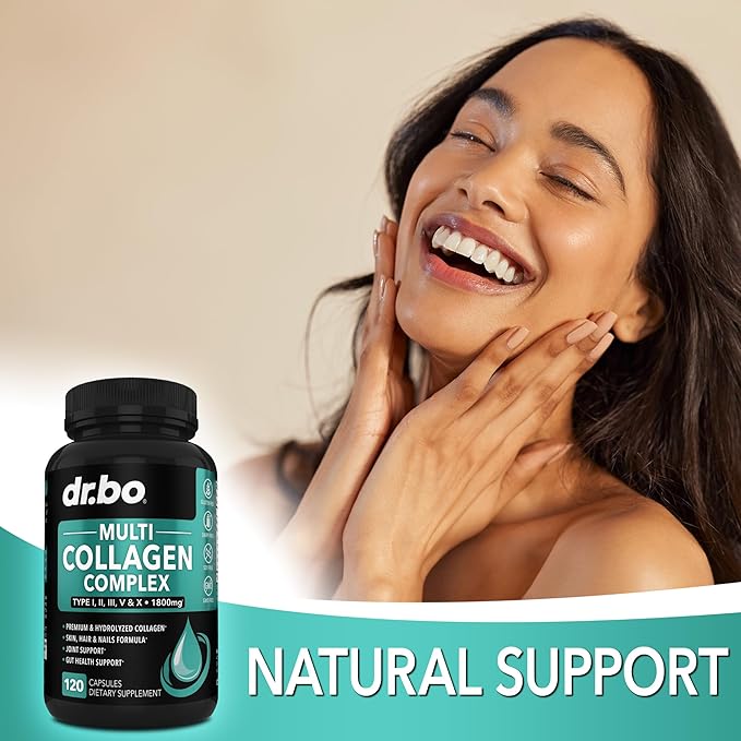 Multi Collagen Peptides &amp Candida Cleanse - Type I II III V &amp X Multi Collagen Skin Hair &amp Nails - Extra Strength Probiotic Complex Cleanser Natural Oral Herbal Oregano &amp Capryl