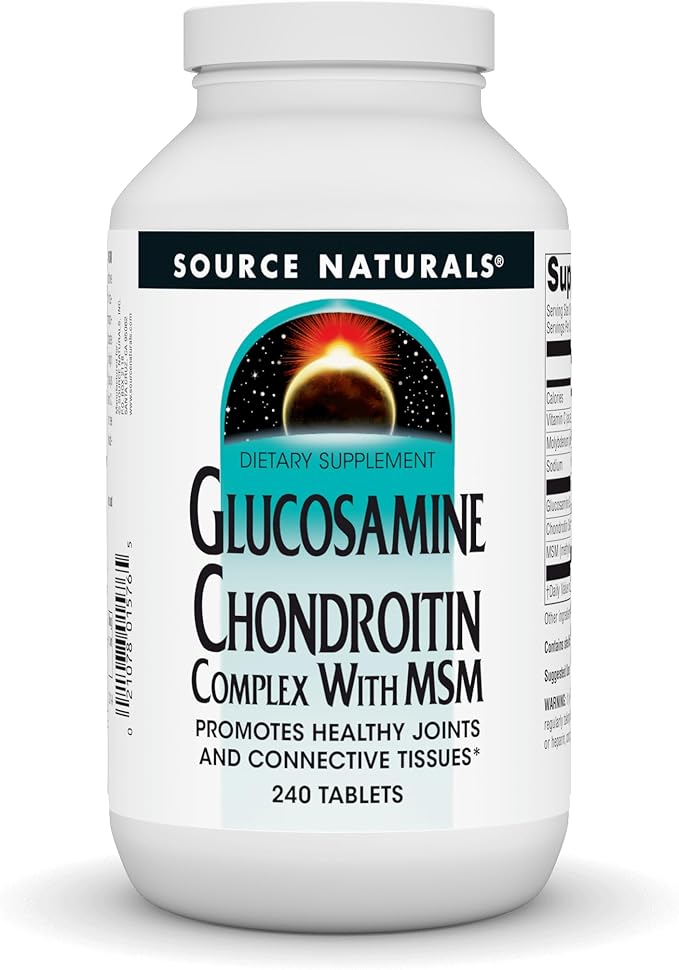 Source Naturals Glucosamine Chondroitin Complex with MSM Promotes Healthy Joints and Connective Tossues* - 240 Tablets