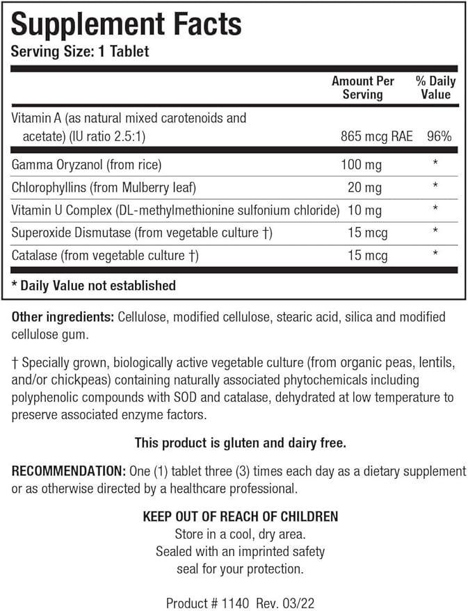 Biotics Research Gastrazyme &amp GI Resolve –Digestive &amp Gut Lining Support – Vitamin U Chlorophyllins Gamma Oryzanol L-Glutamine Zinc Carnosine &amp Botanicals – Gastrointestinal Health- 90