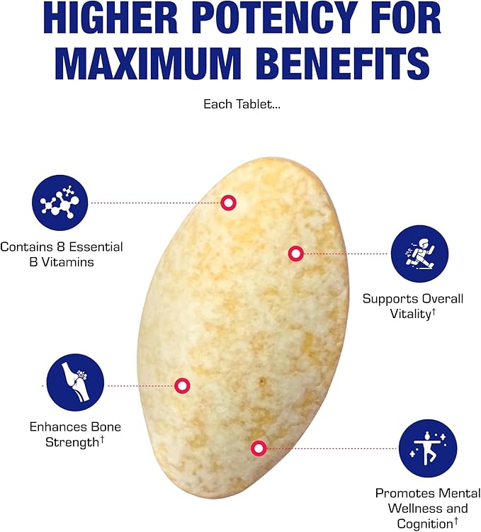 Super B Complex Methylated &amp Time Released - Bio Active B Complex Vitamin Supplement with Choline Inositol &amp 8 B Vitamins for Nervous System and Energy Metabolism Support - 2 Month Supply
