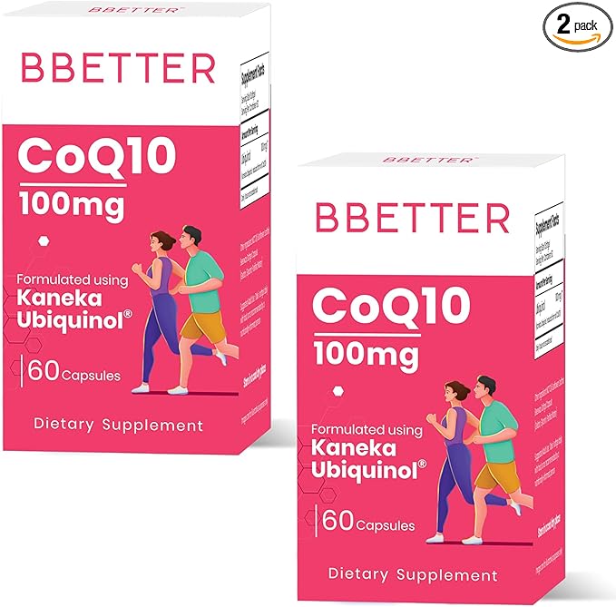 BBETTER CoQ10 100mg Softgels Kaneka Ubiquinol® - Active Form of Coenzyme Q10 Antioxidant for Heart Health Healthy Blood Pressure Levels Beneficial to Statin Users 120 Count