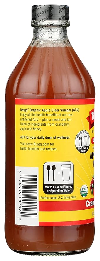 Organic Apple Cider Vinegar Cranberry Apple 16 Fluid Ounce (Pack of 12)