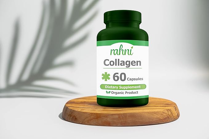 rahni Collagen Supplement for Women and Men with Hyaluronic Acid &amp Vitamin C Reduce Wrinkles Enhance The Quality of Your Skin Nails and Hair 60 Capsules