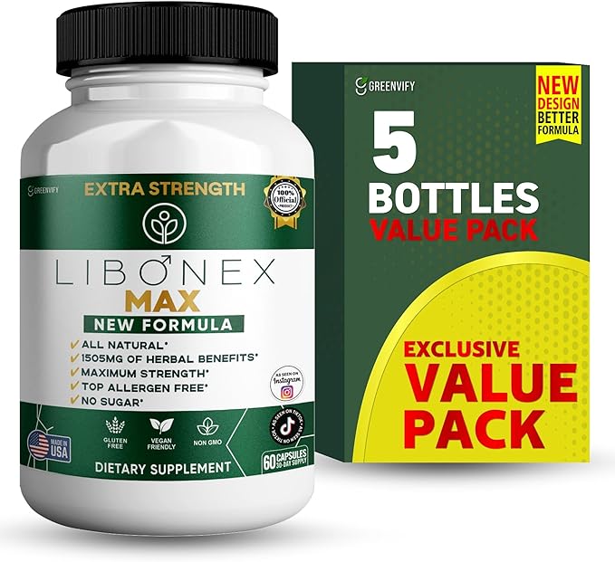 Libonex Max Extra Strength Maca Root Complex Herbal Supplement 60 Capsules All Natural Vegan Gluten Free Non-GMO (5)