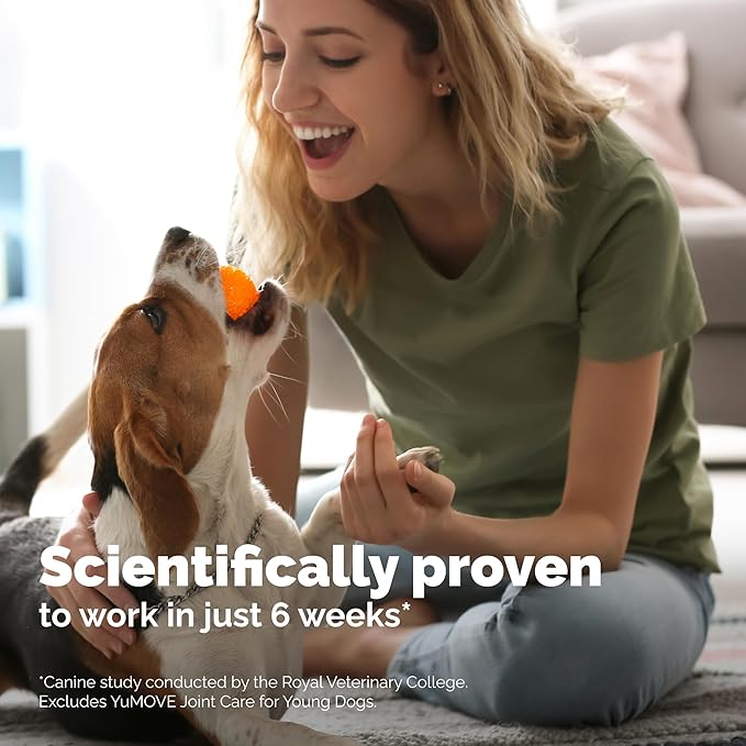 Yumove Hip &amp Joint Supplement for Dogs with Glucosamine Hyaluronic Acid Green Lipped Mussel &amp Omega 3 Joint Supplement - Regular or Advanced Strength (180 Count Advanced Vet Strength Soft C