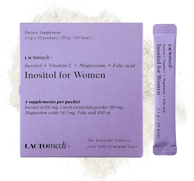 LACTOMEDI Inositol Supplement for Women | Myo-Inositol 4000mg + D-Chiro-Inositol 100mg | 40:1 Ratio | Daily Women’s Wellness Support | 30 Day Supply