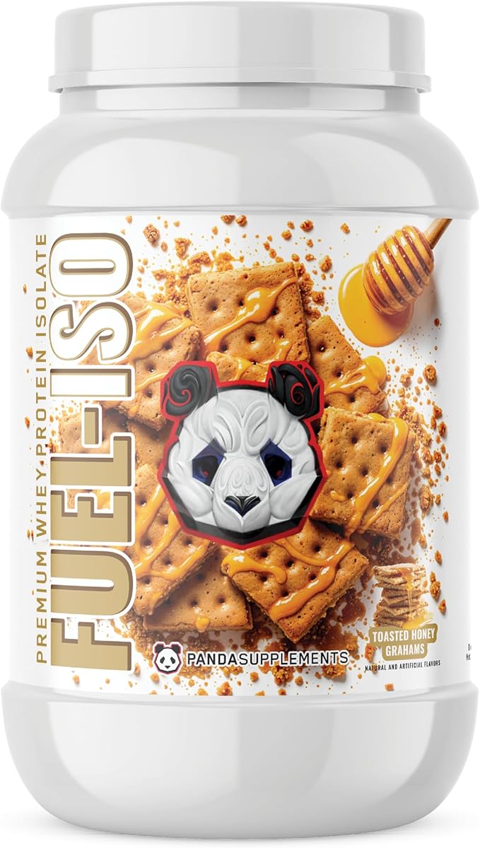 Underground Bio Labs Panda Supps - Panda Fuel ISO Premium 100% Whey Protein Isolate for Men and Women with 25g Protein and 0g Sugar (Toasted Honey Grahams) (25 Servings)