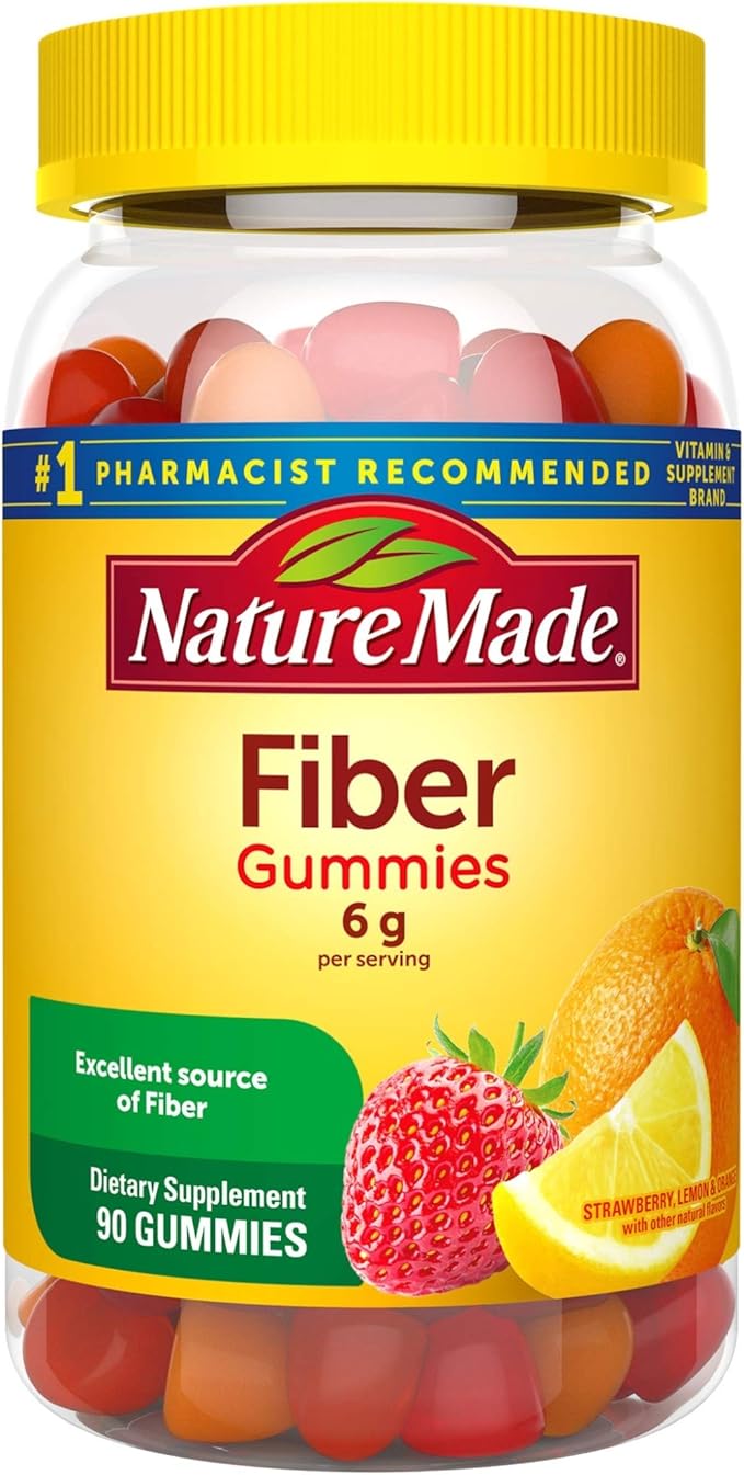 Nature Made Fiber 6 g Dietary Supplement for Digestive Health Support 90 Fiber Gummies 30 Day Supply