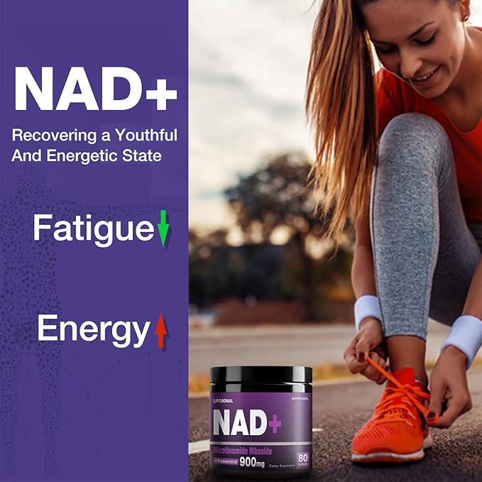NAD Supplement - Nicotinamide Riboside Resveratrol 900mg Liposomal NAD Supplement for Women and Men NAD Plus Pure Organic