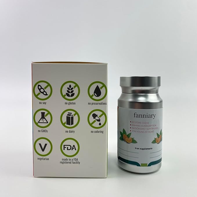 Iron Supplement with Vitamin C – High Absorption Gentle on Stomach Supports Energy &amp Daily Wellness – Vegan