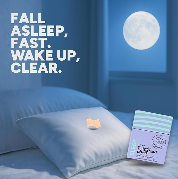 Dissolvable Strips - Energy &amp Sleep Multi-Pack - Wellness in A Strip - Easy &amp On-the-go Support - 60 Strips