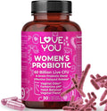 Love You Womens Probiotic Ph Balance Ut Feminine Vaginal Health Supplement Digestive Pre + Pro + Postbiotic Delayed Release 60 Billion Live CFU 8-Strain Probiotic Blend 30 Veg Caps Servings
