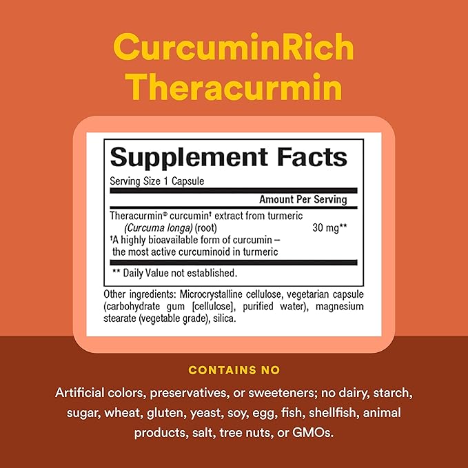 Natural Factors CurcuminRich Theracurmin 30 mg Formulated for Superior Absorption 120 Count (Pack of 1)