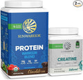 Sunwarrior Vegan Protein Powder | Choclate Flavored 20 Servings &amp Creatine Monohydrate Powder 60 | Servings