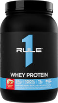 Rule 1 Whey Protein – 24g Fast-Acting Protein from All-Whey Sources with Naturally Occurring EAAs &amp BCAAs for Workout Recovery or Anytime Use (2 Pounds* Strawberry Banana)