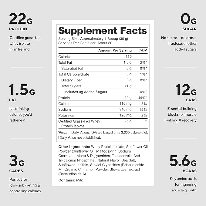 LEGION Whey+ Protein Whey Isolate from Grass Fed Cows (Apple Pie 30 Servings) - Whey Protein Isolate Powder Low Calorie Non-GMO Sugar Free Lactose and Gluten Free All Natural Protein Powder