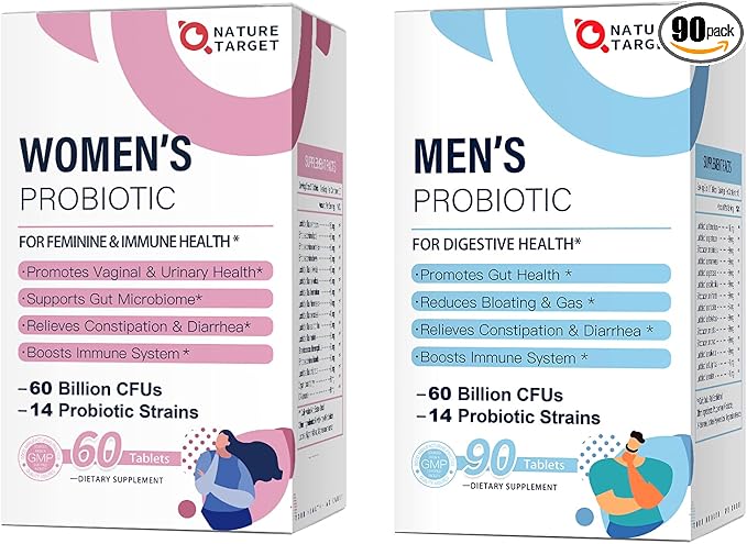 NATURE TARGET Probiotics for Women probiotics for Men probiotics for DigestiveVaginalProstate Health