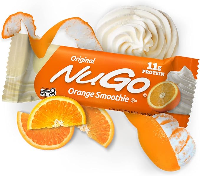 NuGo Original Variety Vanilla Yogurt 15 bars &amp Orange Smoothie 15 bars 11g Protein Gluten Free 30 Count