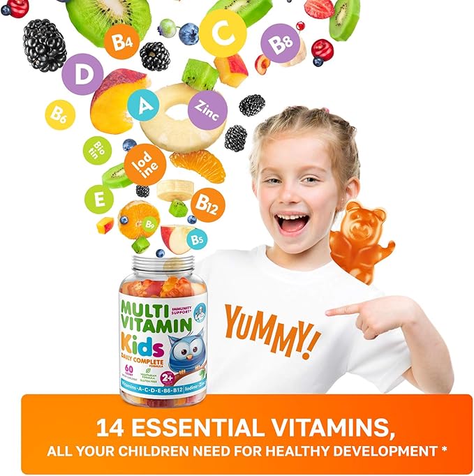 DR. MORITZ Kids Magnesium Gummies Orange Flavor (60 Count 1 Pack) and Kids Multivitamin Gummies Bundle (60 Count 1 Pack) - Relaxation &amp Health Support - Toddler Vitamins - Magnesium Calm Supplem