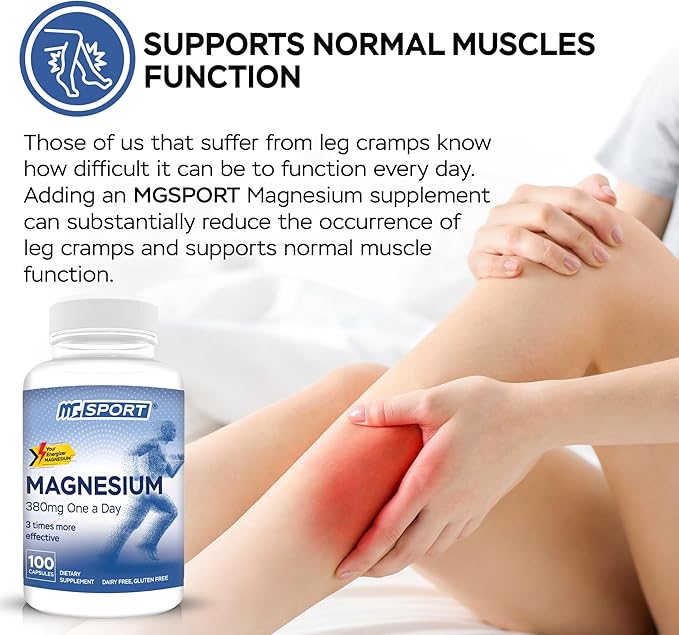 High Absorption Magnesium Supplement (100 Count) and Gel for Leg Cramps and Sore Muscles