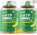 5-HTP 400MG Gummies + GABA - Melatonin Free - Relaxation Gummies with Banana Extract L-Theanine Turmeric L-Tryptophan D3 for Healthy Rest Cycle Circadian Rhythm Brain &amp Muscle Relax Pack of