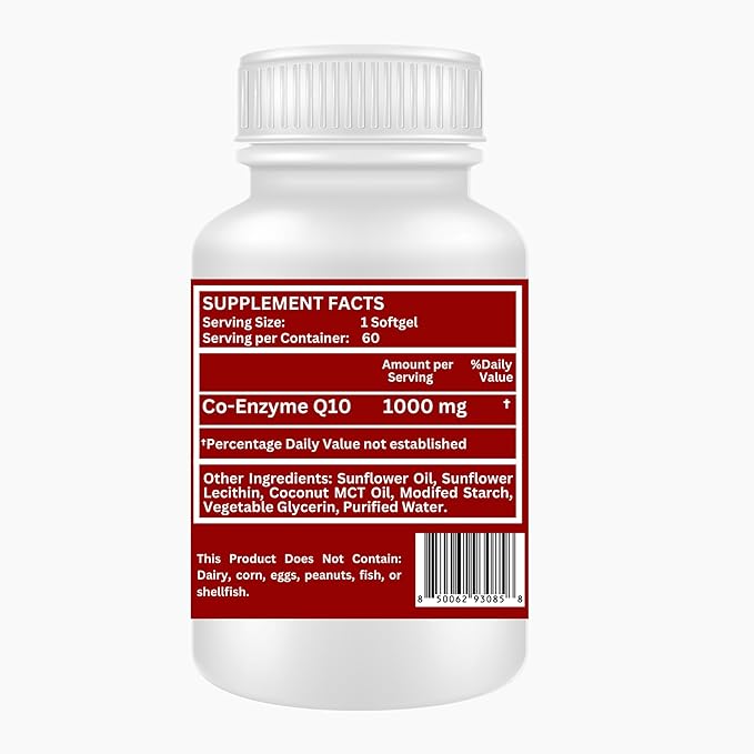 Nikoni Liposomal CoQ10 1000mg Vegan Softgel Higher Absorption Supports Heart Brain &amp Energy One Vegan Softgel/Serving 60 Days Supply