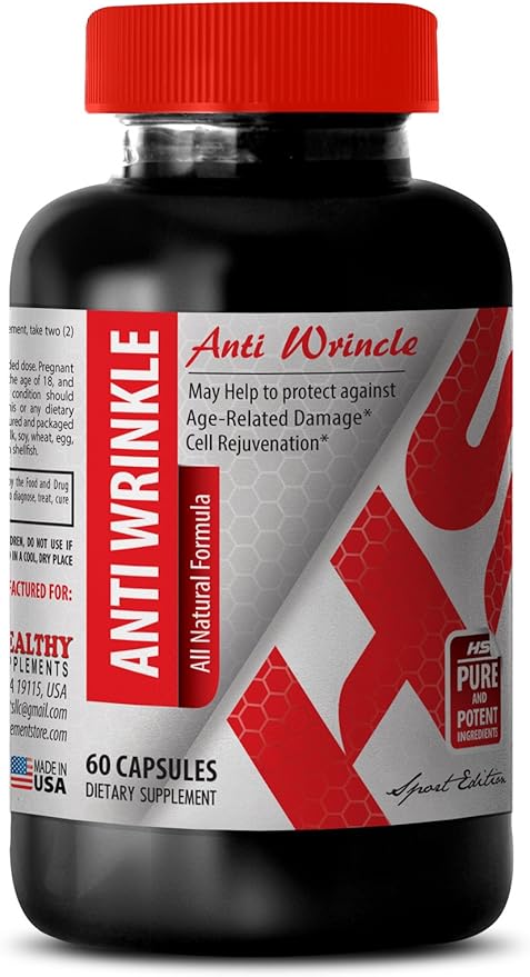 Anti-Wrinkle Complex - Anti-Wrinkle Hyaluronic Acid Resveratrol and Aloe Vera Collagen-Rich Blend Aloe Vera Hydration Anti-Wrinkle Turmeric Botanical Boost Green Tea Plant-Based Formula 2Bot