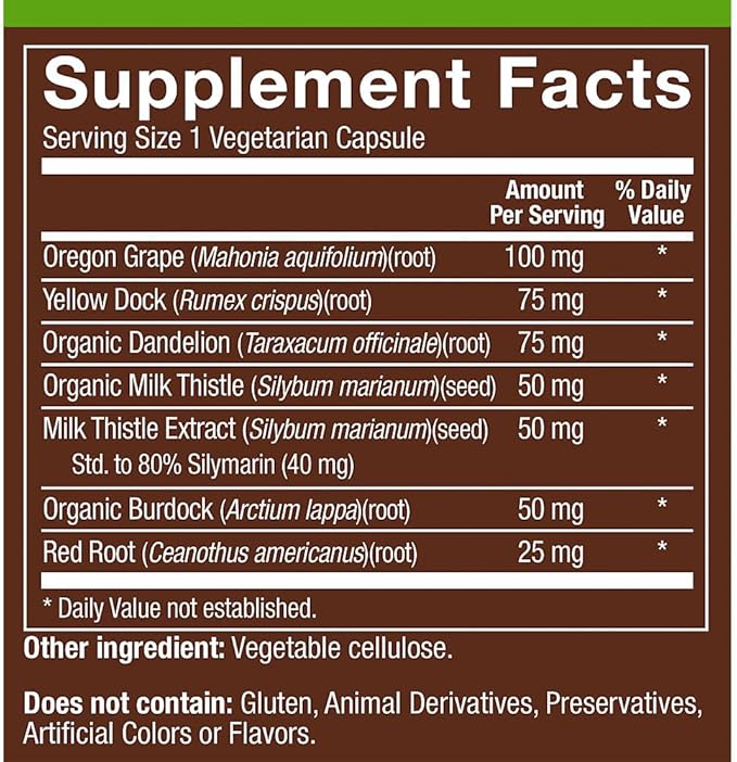 plnt Liver Support a Herbal Formula with Milk Thistle &amp Oregon Grape (90 Vegetarian Capsules)