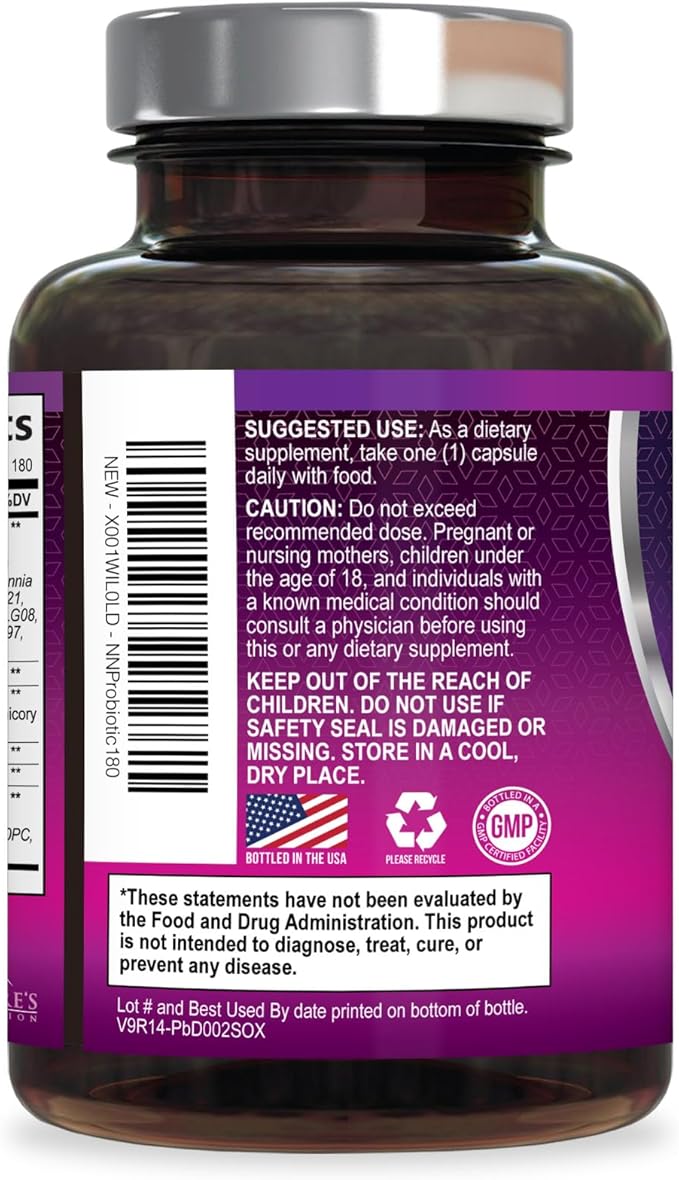 Probiotics 50 Billion CFU per Serving - 10 Strains + Prebiotics - Digestive Health Gut &amp Immune Support - Supports Occasional Constipation Gas &amp Bloating for Women &amp Men Shelf Stable - 1
