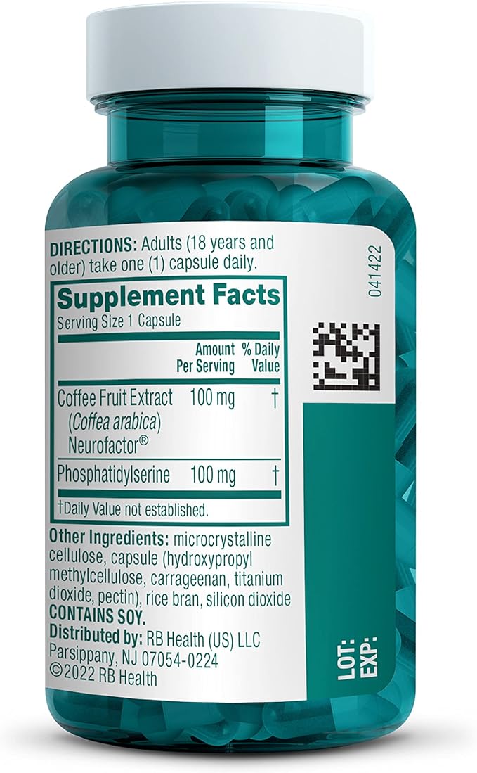 NEURIVA Original Decaffeinated Clinically Tested Nootropic Brain Supplement for Memory Focus &amp Concentration NeuroFactor &amp Phosphatidylserine 28ct Capsules