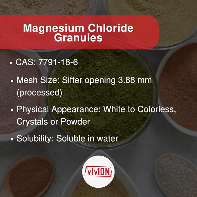 Magnesium Chloride - Bulk 20 kg (44 lb) - FG Nigari Bittern Sea Salt - Food Grade Firm Tofu Coagulant - Mineral Salt Tablet Capsule Supplement Excipient &amp Buffering Agent