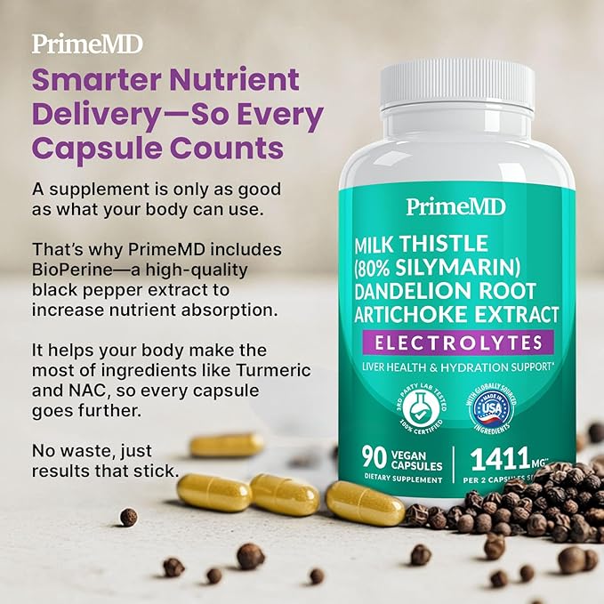 22-in-1 Liver Support Capsules – Supplement with Milk Thistle NAC Electrolytes &amp BioPerine Supplement – Smart Dose for Your Natural Filtration &amp Daily Hydration – 90 Vegan Capsules (Pack of