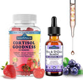 2 Pack Cortisol Supplement Gummies &amp Myo-Inositol &amp D-Chiro Inositol Drops for Women Men