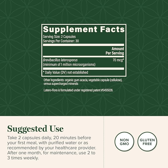 Global Healing Center Latero-Flora Probiotic 60 Count (Pack of 2)