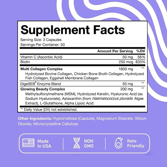Vital Vitamins Multi Collagen Plus Pills + Biotin Complex Pills