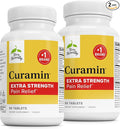 Terry Naturally Curamin Extra Strength - Pack of 2 - Curcumin &amp Boswellia for Healthy Circulation Support - Turmeric Supplement to Support Joints Muscle Health &amp Endorphin Production - 90 Tab