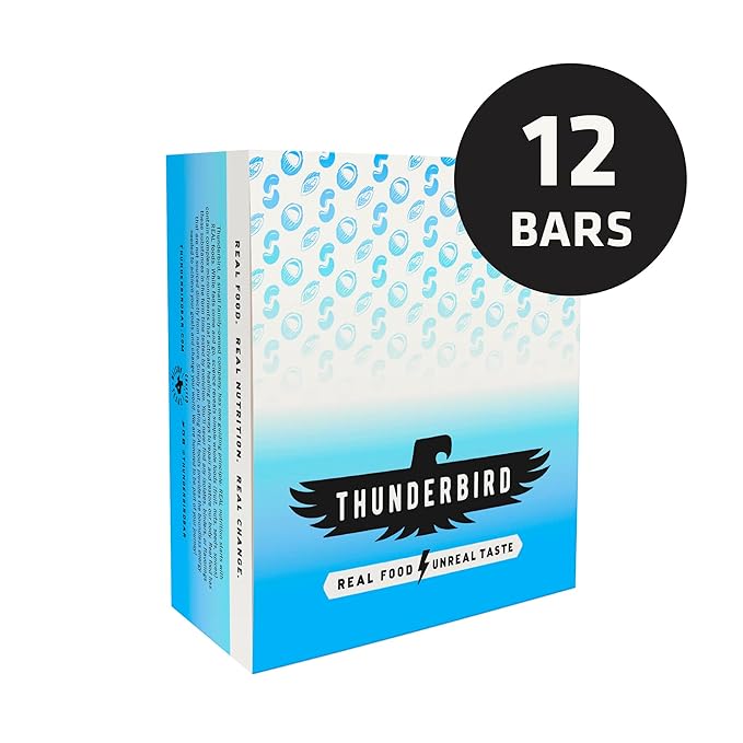 Thunderbird Bars Energy Snack Gluten-Free with Protein Healthy Real Food Vegan Paleo Non-GMO No Added Sugar Chocolate Coconut Cashew Flavor (12 Count 1.7 oz. Bars)