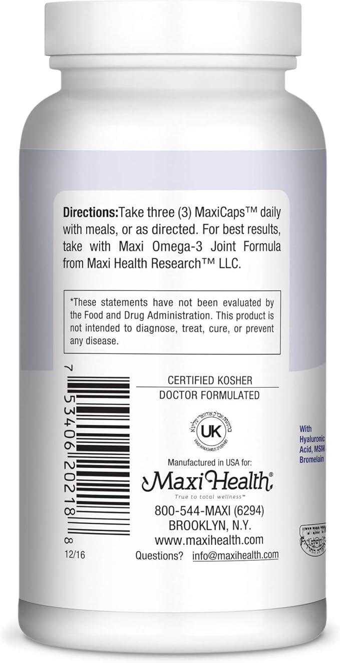 Glucosamine MSM and Hyaluronic Acid with Bromelain Supplement – Joint Support Supplement for Women and Men with Enzymes and Hyaluronic Acid – for Cartilage Joint Health and Flexibility – 180 Count
