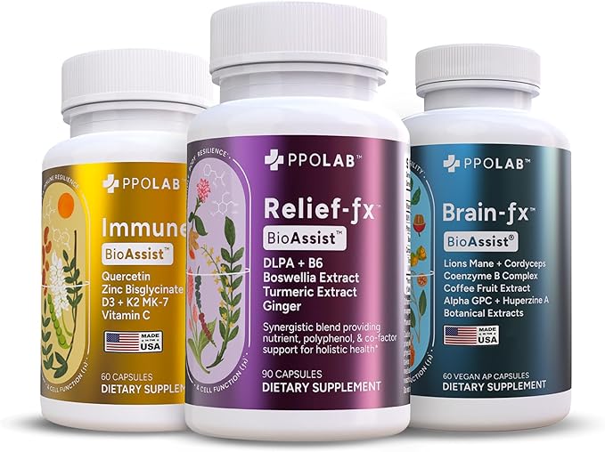PPO Lab Immune FX Relief FX and Brain FX Starter Kit - Clean Certified &amp Non-GMO
