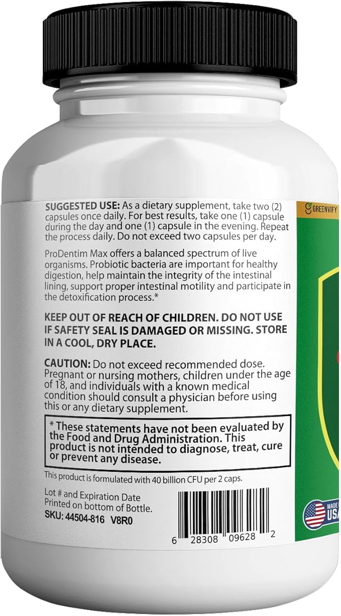 Dentatix Max Pro for Gums and Teeth Health &amp Fresh Breath - 40 Billion CFU Advanced Oral Probiotics for Mouth Bad Breath Capsule Supplement (1)