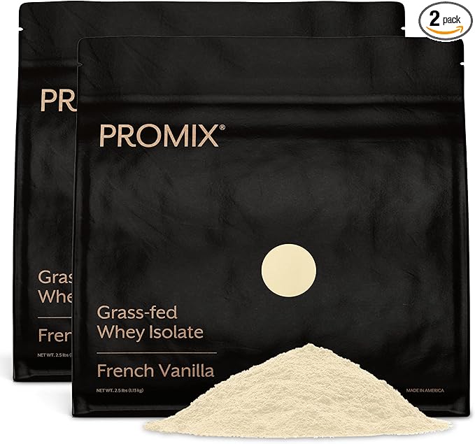 ProMix Nutrition Whey Protein Isolate Powder - Grass-Fed - ­Post Workout Fitness &amp Nutrition Shakes Smoothies Baking &amp Cooking Recipes - Gluten-Free &amp Keto-Friendly - Vanilla - 5 Pound (