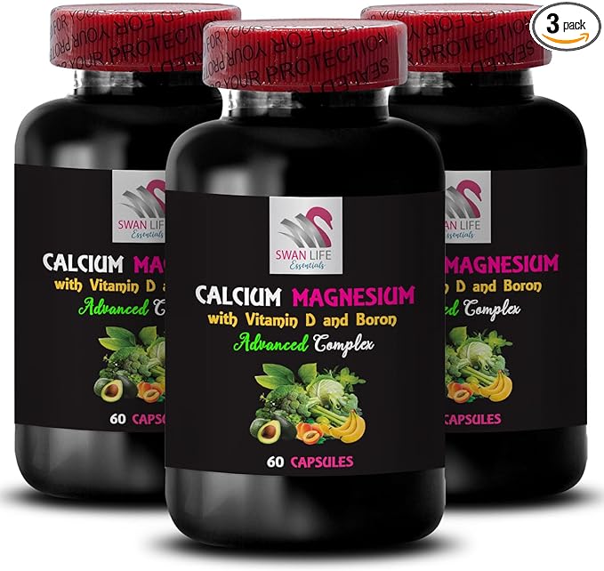 Calcium Magnesium Supplement - Natural Powder Vitamin D Phosphorus Support Magnesium Formula Calcium Support Supplement with D Boron Women’s Support Vitamin Blend 3Bot