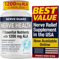 Nerve Health with 1200 mg Alpha Lipoic Acid – 7 Essential Nutrients to Support Feet Hands Toes – 1200mg ALA Vitamins B12 B6 &amp B1 Magnesium Turmeric – 30 Capsules