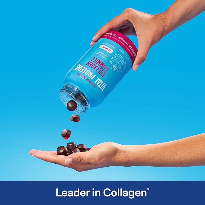 Vital Proteins Collagen Gummies 2.5g of Clinically-Tested Collagen for Hair Skin Nails &amp Wrinkles 120 ct Bottle Pack of 2 Raspberry Flavor