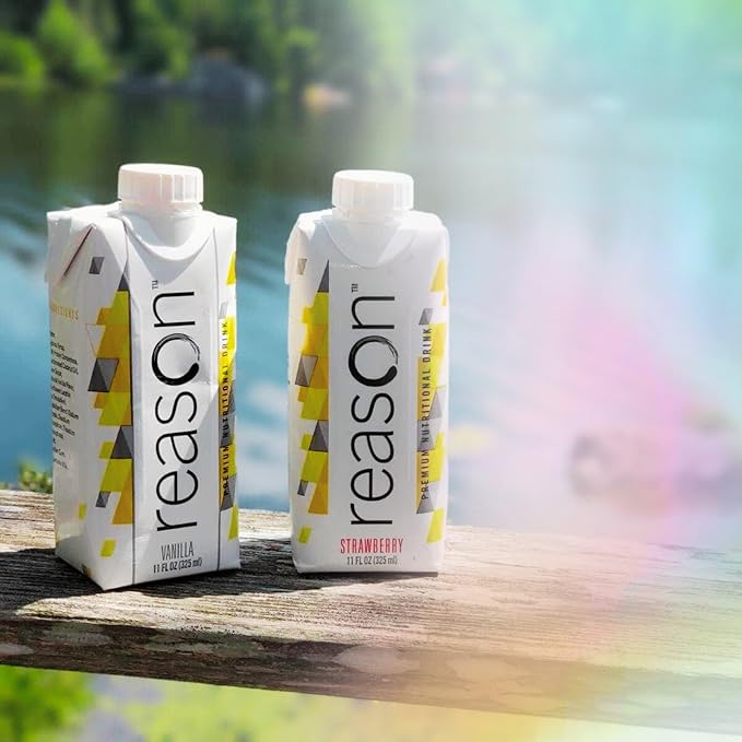 Reason Premium High Calorie Protein Drink - Free of Soy Gluten GMO Artificial Flavors and Sweeteners - NSF Certified - Lactose-Friendly Great for Tube-Feeding - Chocolate 11 oz