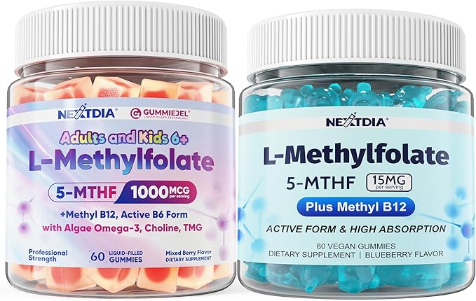MethylFolate 15mg L-Methylfolate 1000 mcg + Methyl B12 Gummies 3Pack