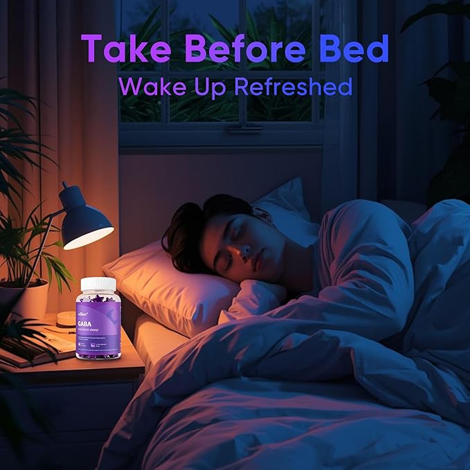 GABA Sleep Gummies | Natural Mood Support &amp Restful Sleep | 60 Gummies | Sugar-Free Calorie-Free | Non-Habit Forming (3PCS)
