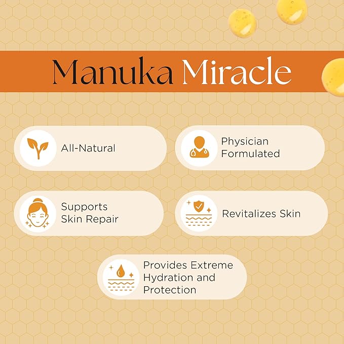 UpWellness Manuka Miracle - 100% Natural Manuka Honey Lotion - Manuka Honey Cream for Smooth Radiant Skin - Physician-Formulated